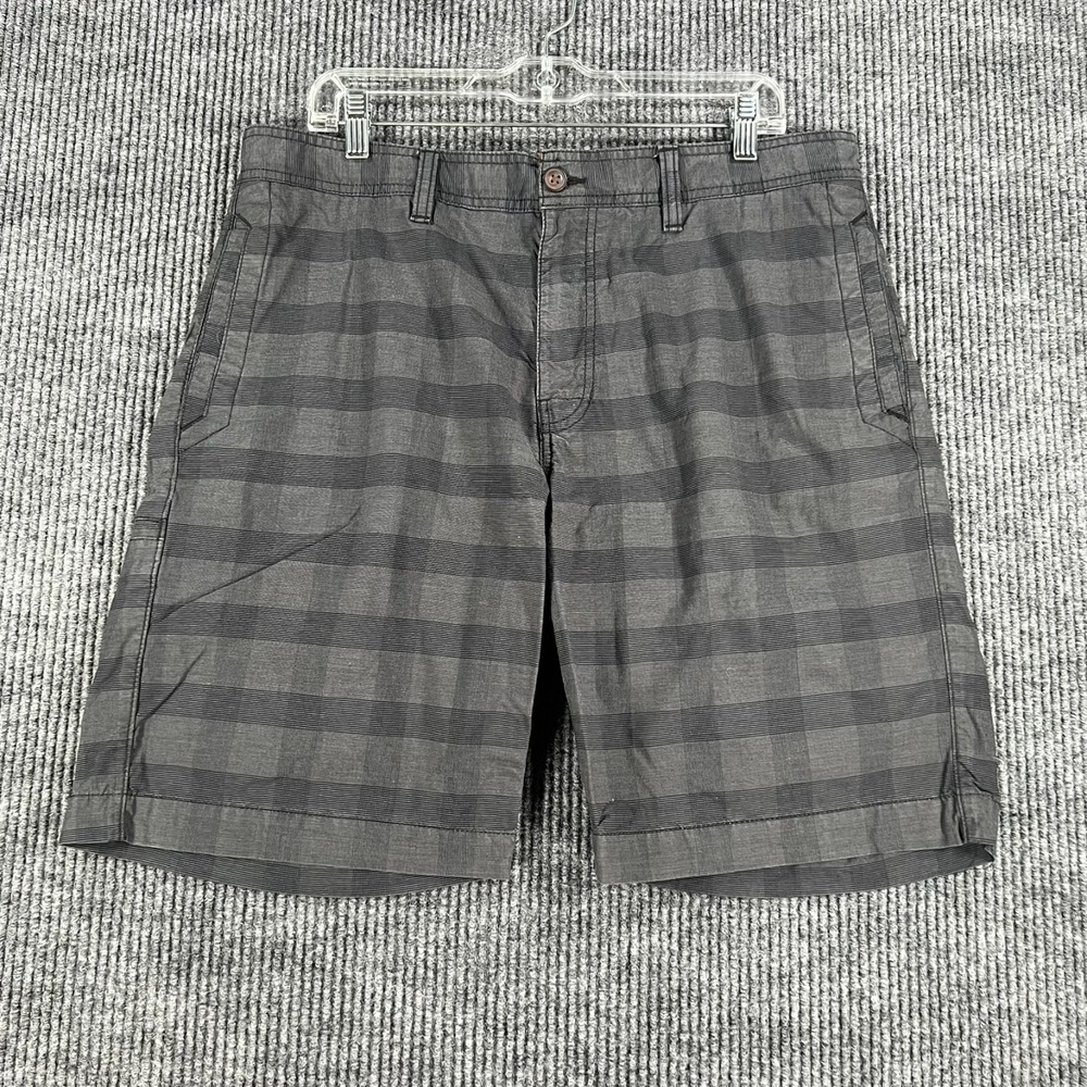 The North Face Shorts Mens Size 36 Black Plaid Chino Outdoor Hiking Casual